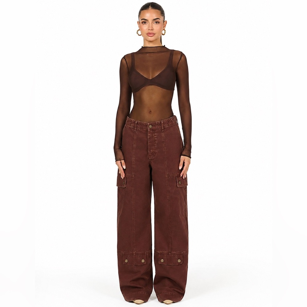 Naked Wardrobe Denim Croc Cargo Pant